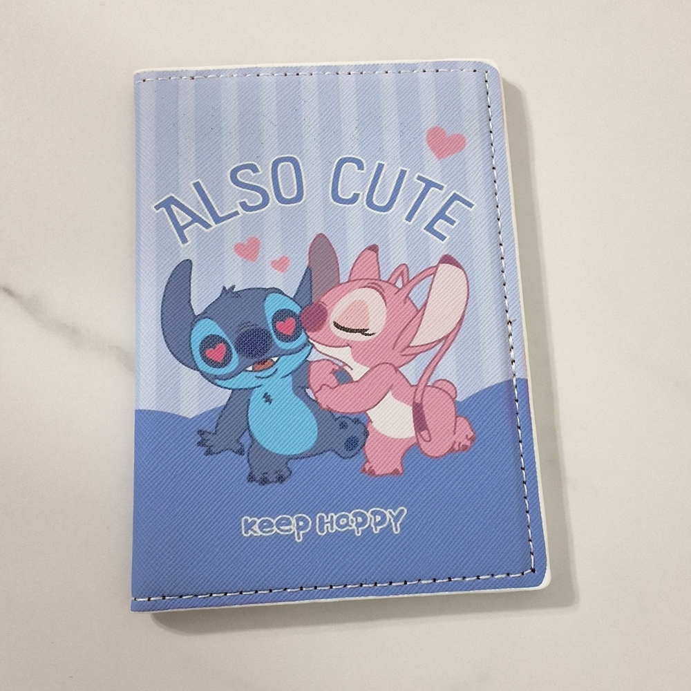NEW Disney Stitch & Angel Keep Happy Passport Holder Passport Cover